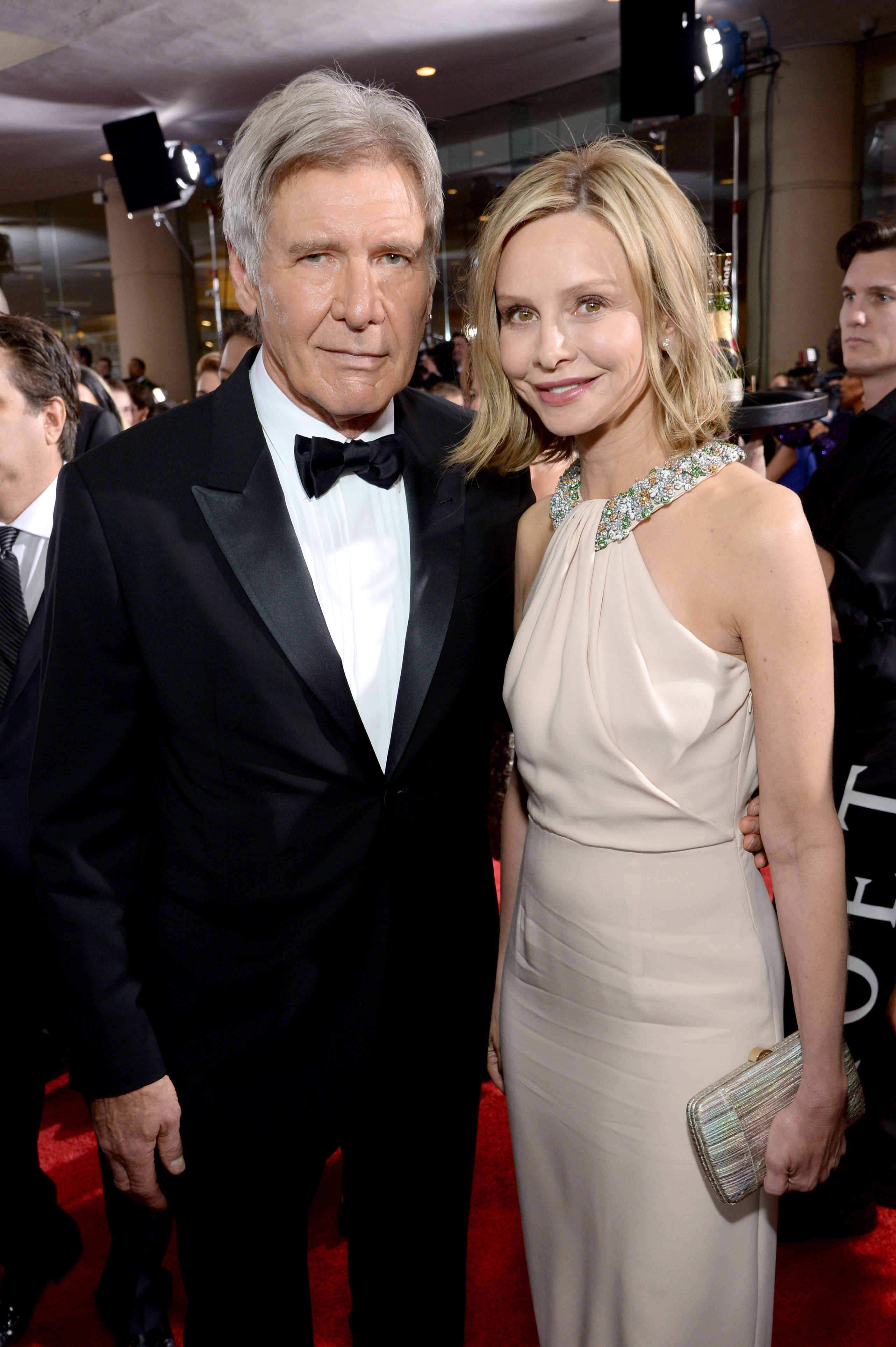 Harrison Ford y Calista Flockhart en la 72ª edición de los Premios Globo de Oro el 11 de enero de 2015, en Beverly Hills, California. | Fuente: Getty Images