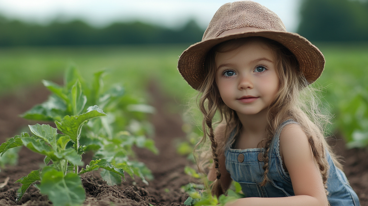 Una niña en una granja | Foto: Midjourney