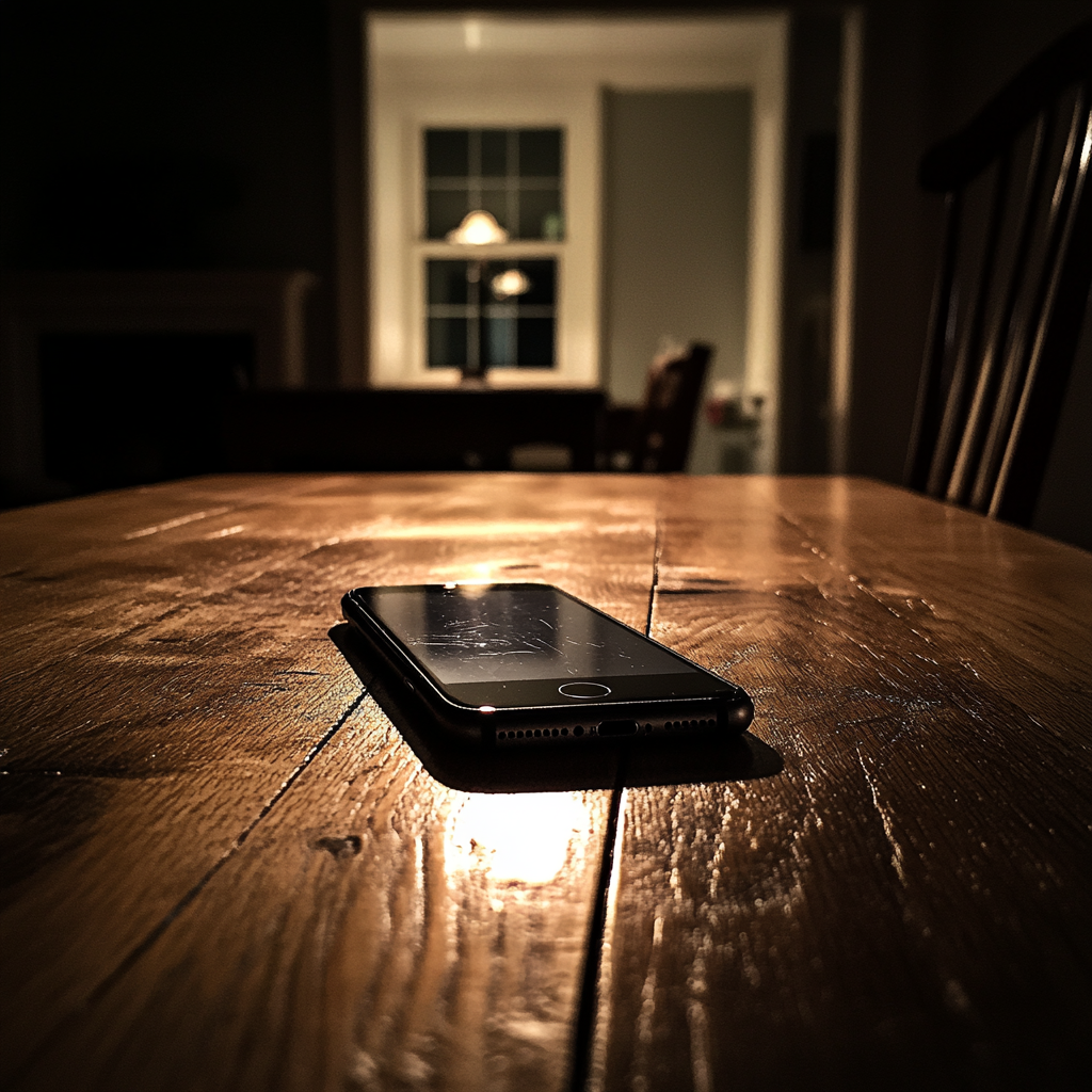 Un móvil sobre una mesa | Fuente: Midjourney