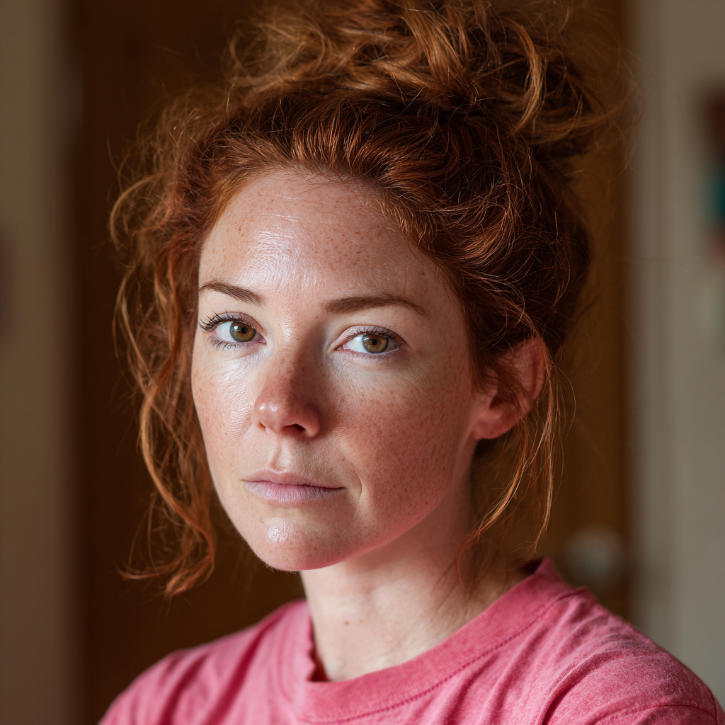 Una mujer con una camiseta rosa | Fuente: Midjourney