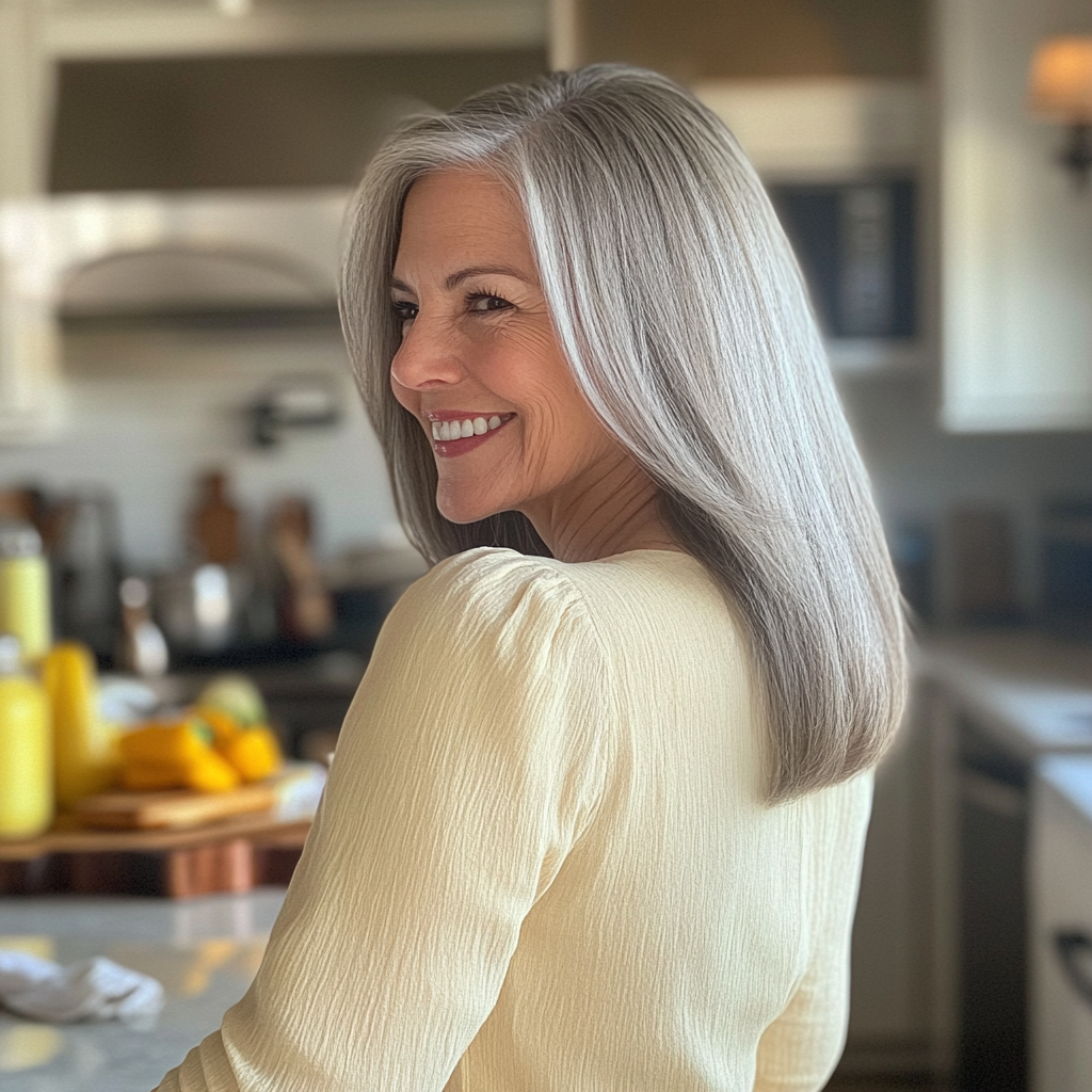 Una mujer mayor en la cocina | Fuente: Midjourney