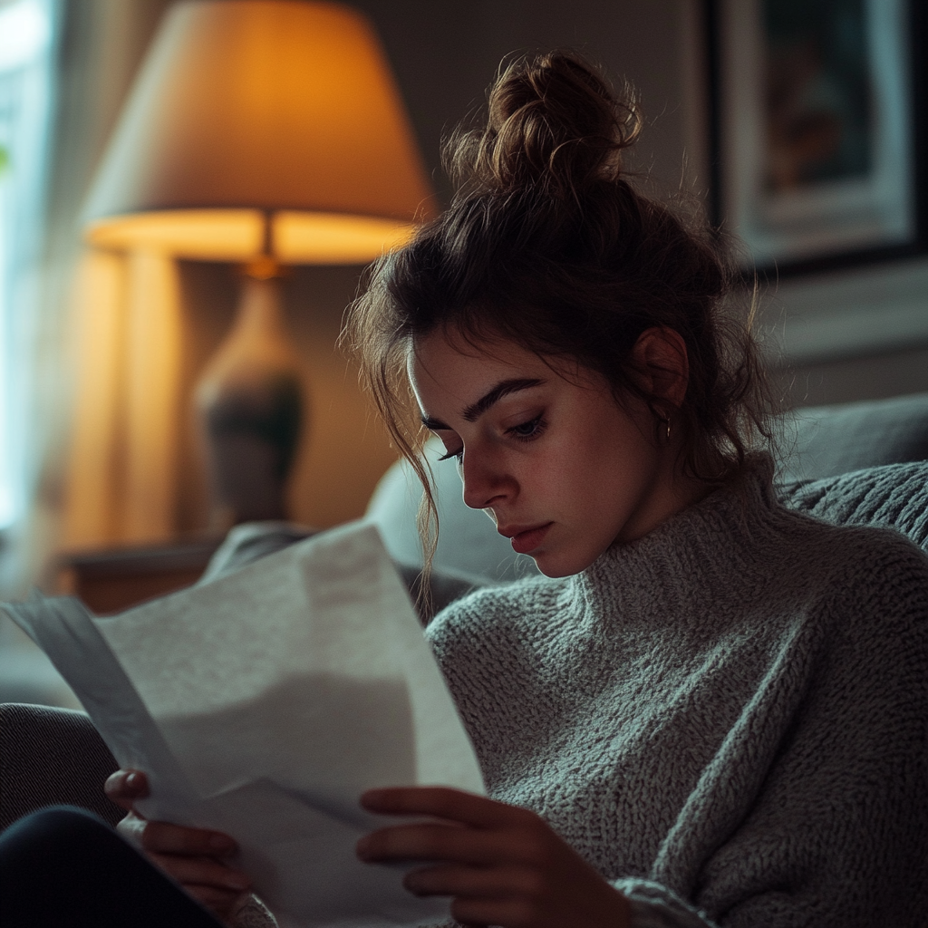 Una mujer leyendo una carta ⏐ Fuente: Midjourney