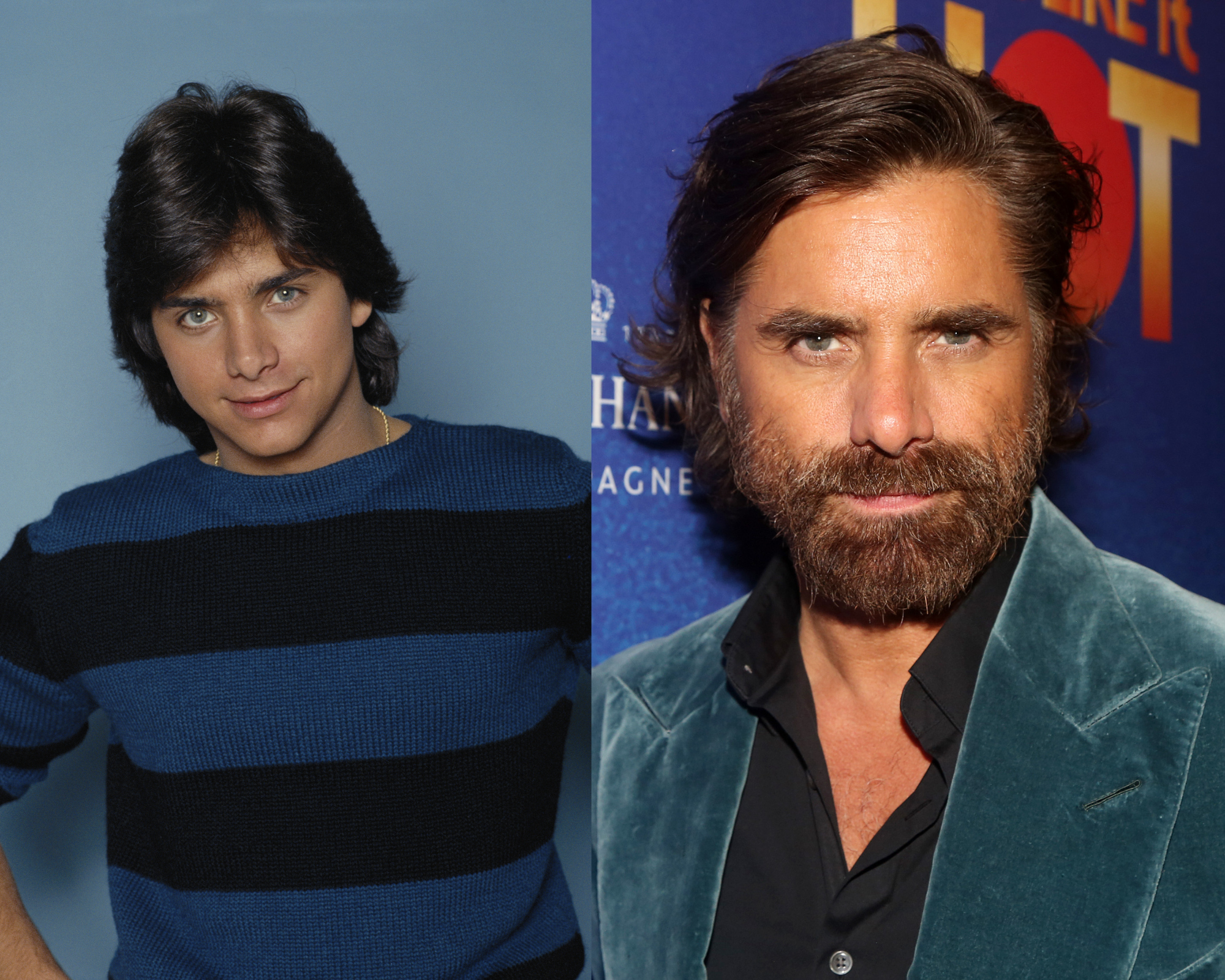 John Stamos posa en The Shubert Theatre el 11 de diciembre de 2022 en Nueva York. | John Stamos en 1983. | Foto: Getty Images