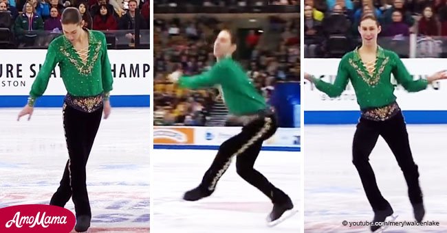 Hombre deja pasmada a la audiencia con increíble talento patinando sobre hielo