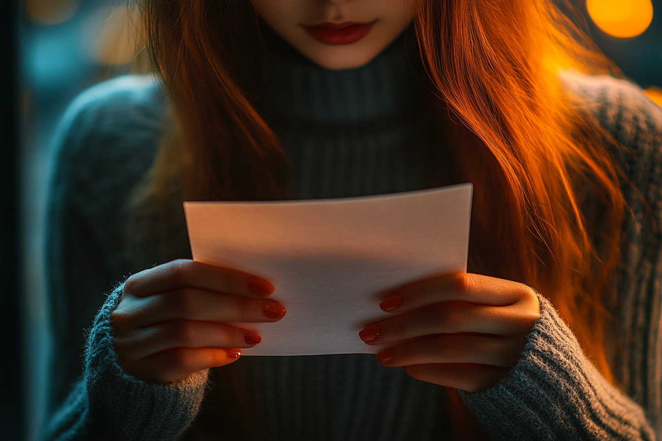 Una adolescente con una carta en la mano | Fuente: Midjourney