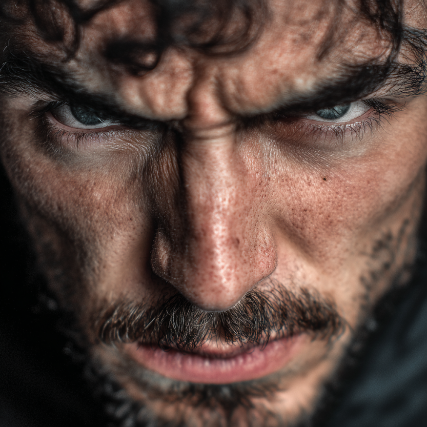 Un hombre con aspecto enfadado | Fuente: Midjourney