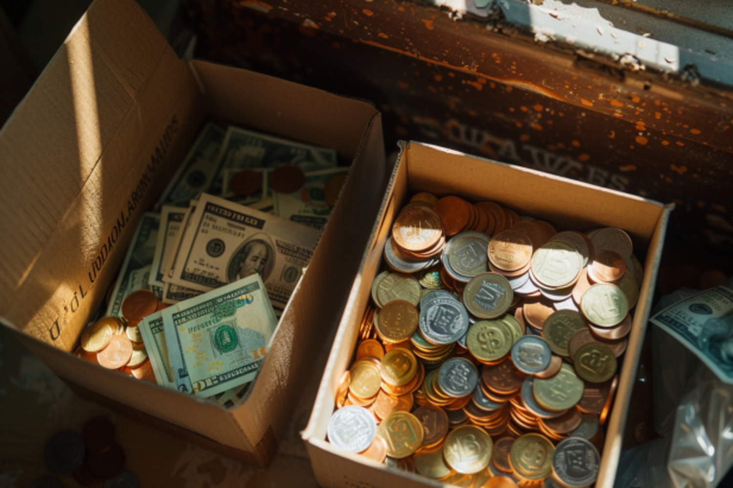 Dos cajas llenas de dinero | Fuente: Midjourney