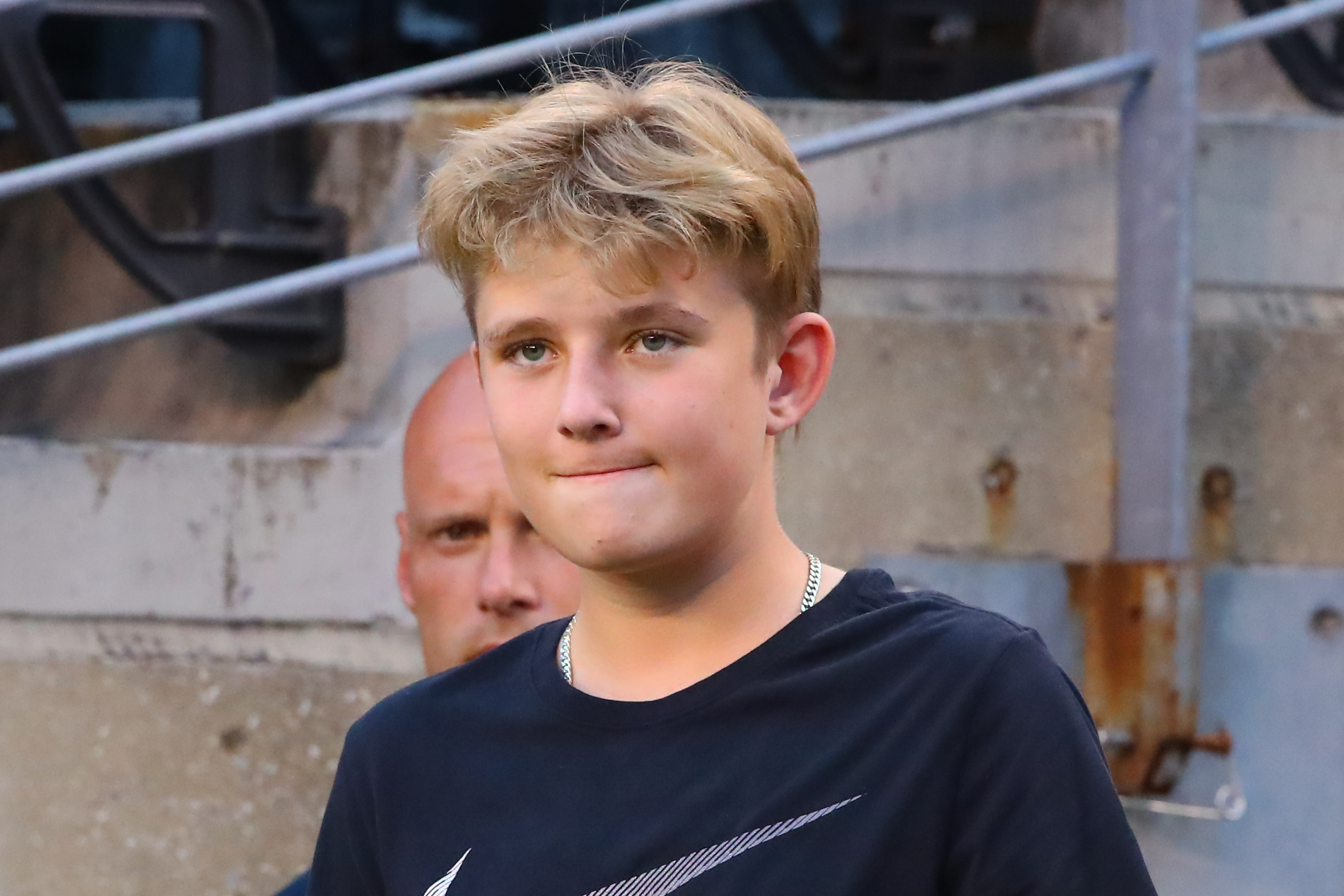 Barron Trump en el campo antes del partido de la International Champions Cup entre el Real Madrid y el Atlético Madrid el 26 de julio de 2019. | Fuente: Getty Images