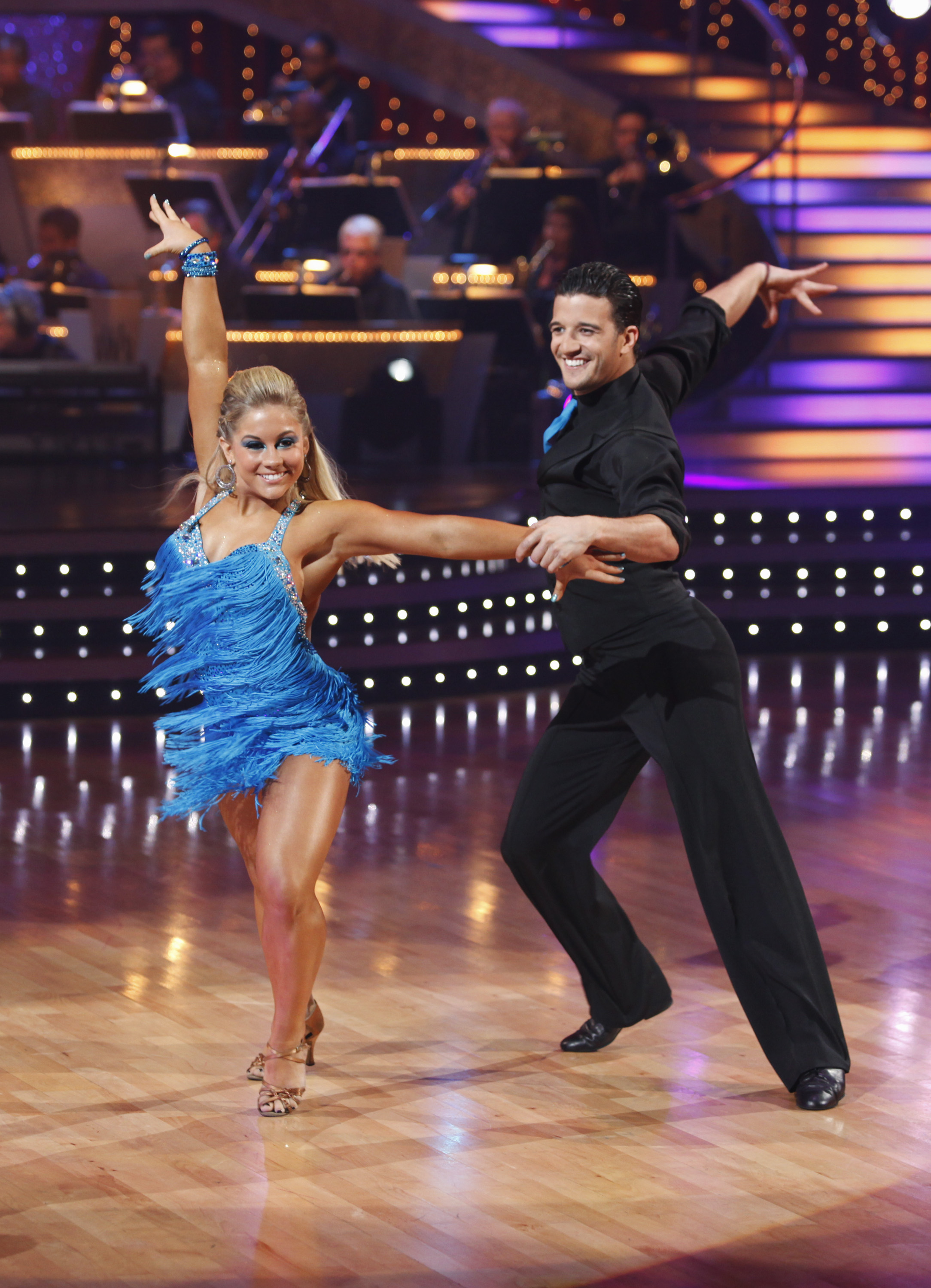 Shawn Johnson y Mark Ballas en el plató de "Dancing with the Stars", 2009 | Fuente: Getty Images