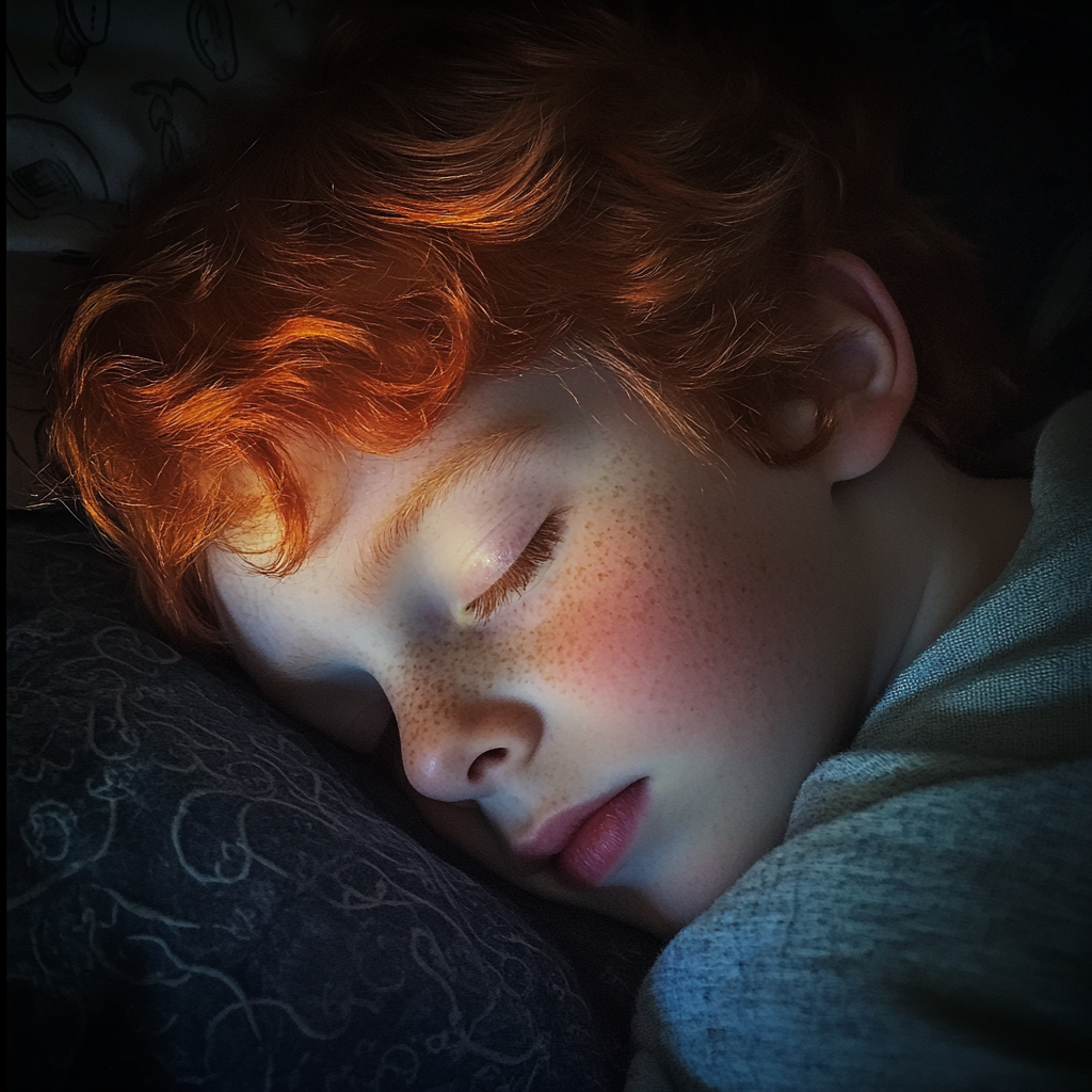 Un niño durmiendo | Fuente: Midjourney