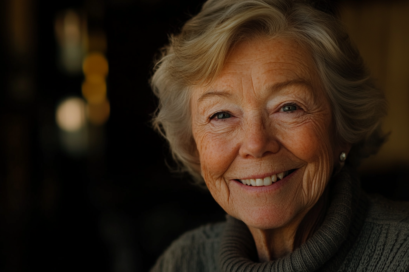 Una mujer mayor sonriendo | Fuente: Midjourney