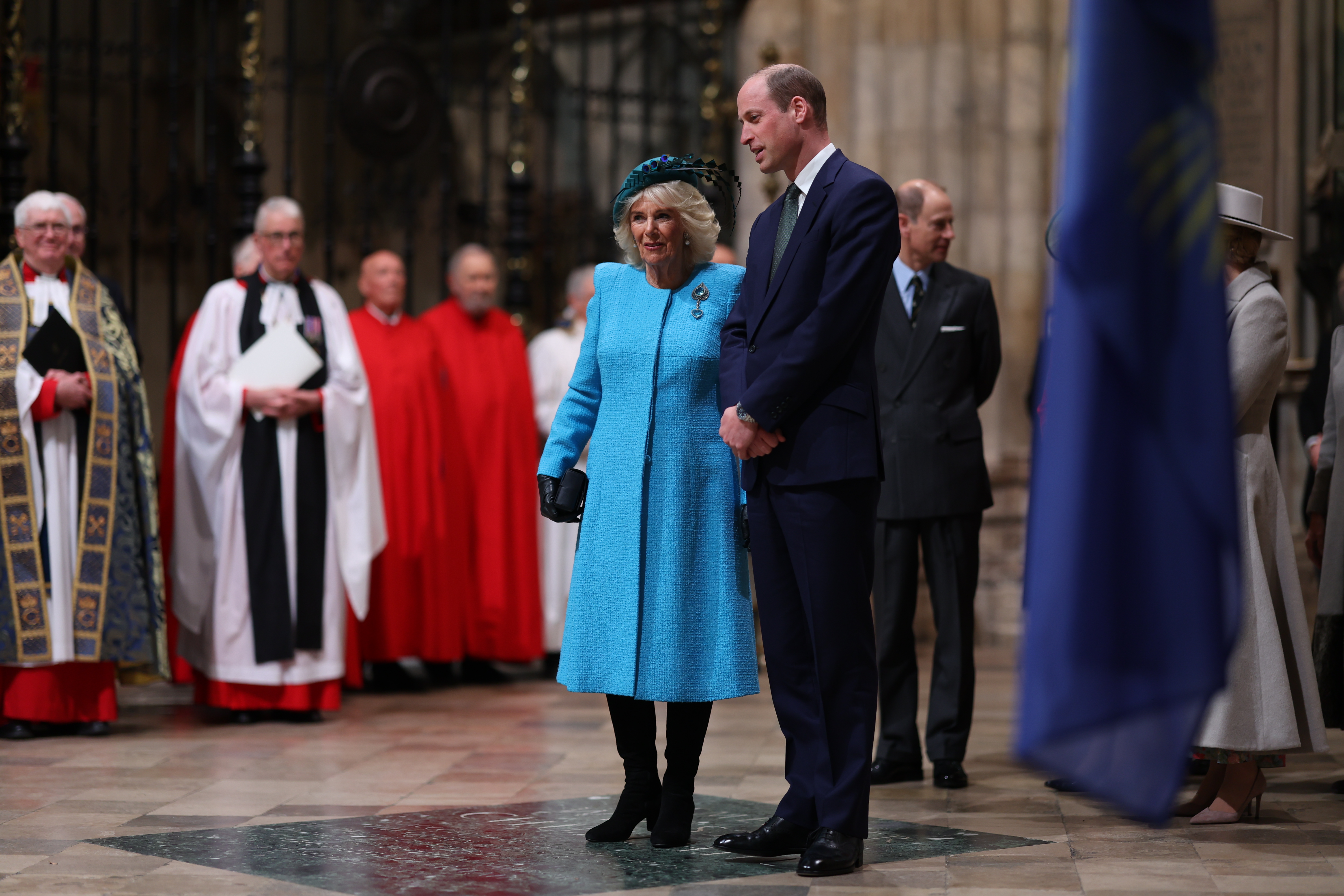 La reina Camilla y el príncipe William en el Servicio del Día de la Commonwealth 2024 en la Abadía de Westminster el 11 de marzo de 2024 en Londres, Inglaterra | Foto: Getty Images