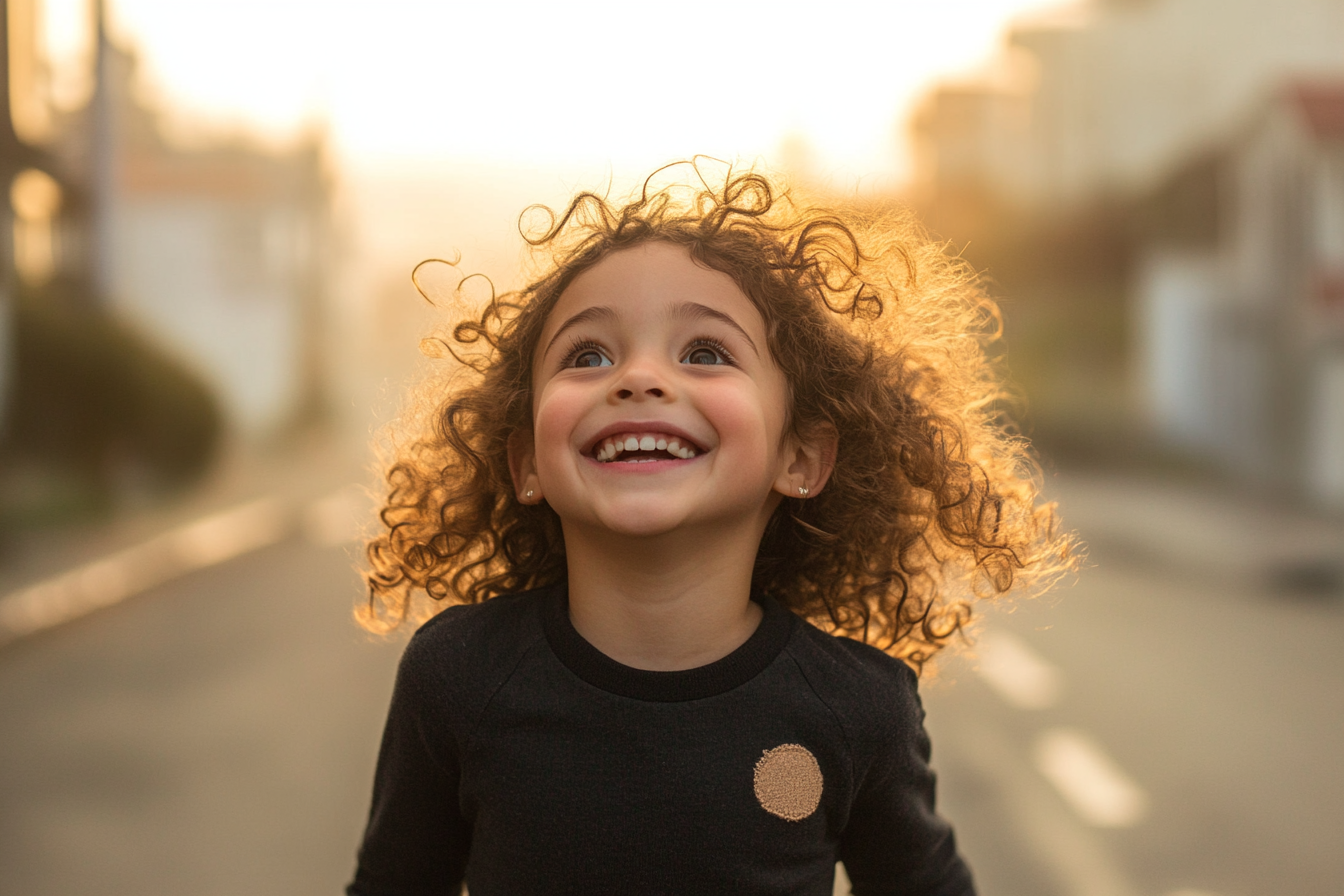 Una chica sonriendo a alguien | Fuente: Midjourney