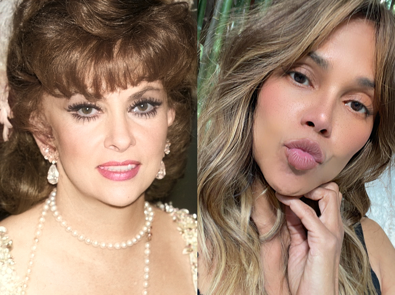 Un lado a lado de Gina Lollobrigida y Halle Berry a los 50 años. | Fuente: Getty Images | Instagram/halleberry