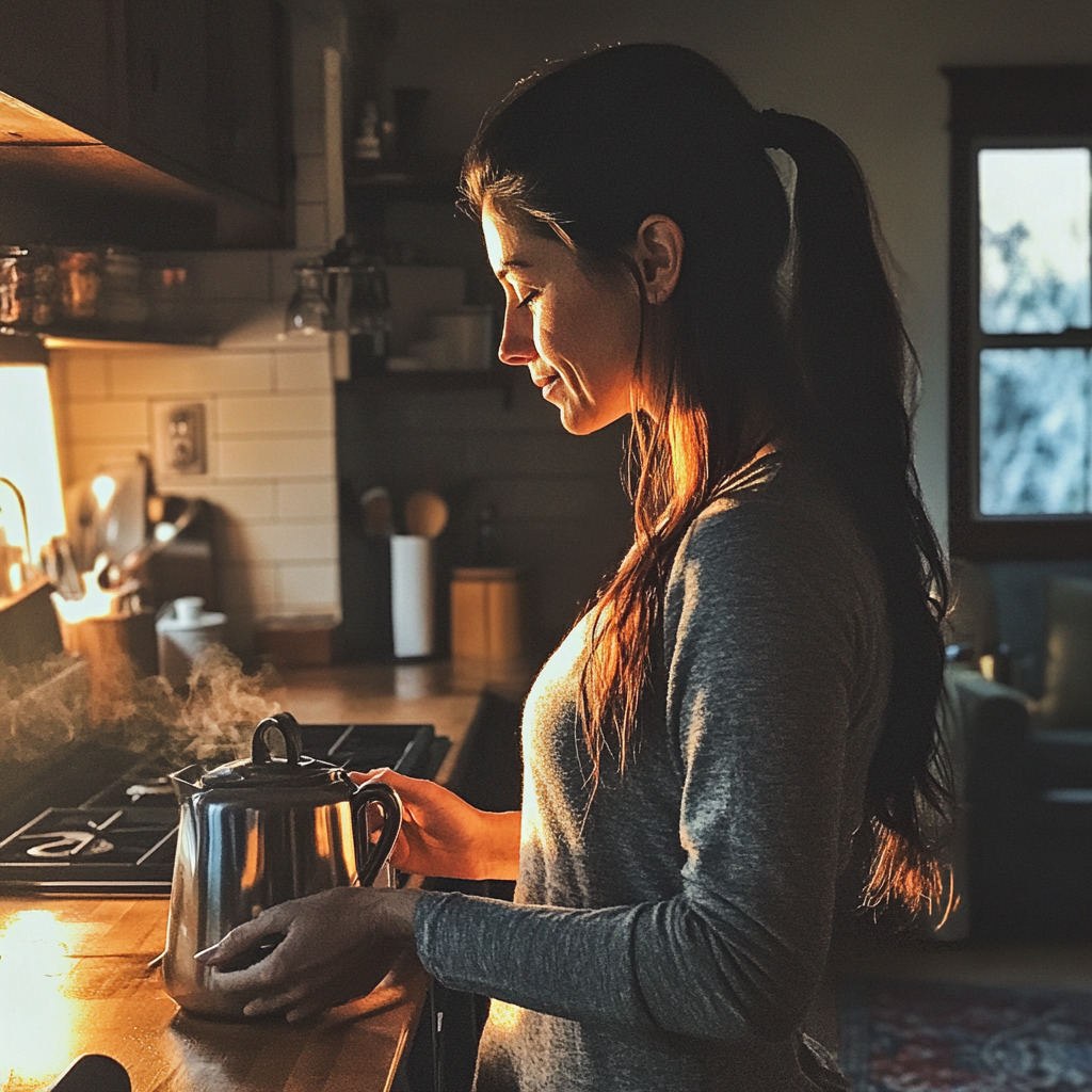 Una mujer en una cocina | Fuente: Midjourney