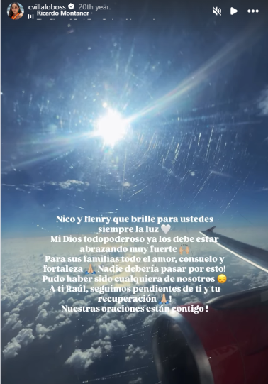 Mensaje a Carmen Villalobos para uno de su compañero fallecido en el set de grabación. | Fuente: Instagram/cvillaloboss