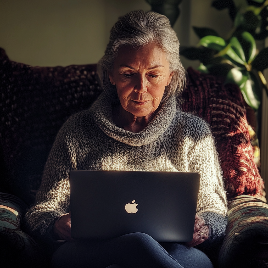 Una mujer utilizando un laptop | Fuente: Midjourney