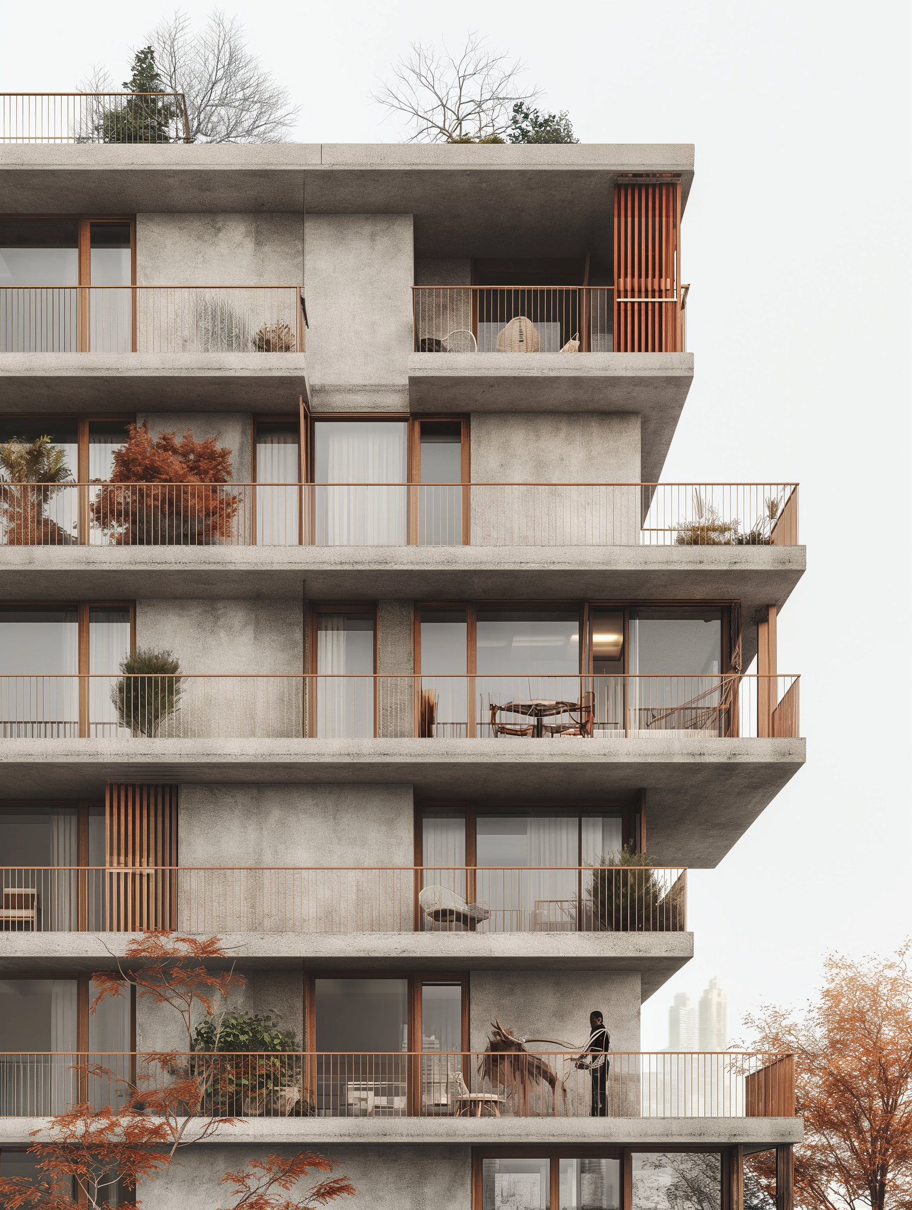 Un bloque de apartamentos | Fuente: Midjourney