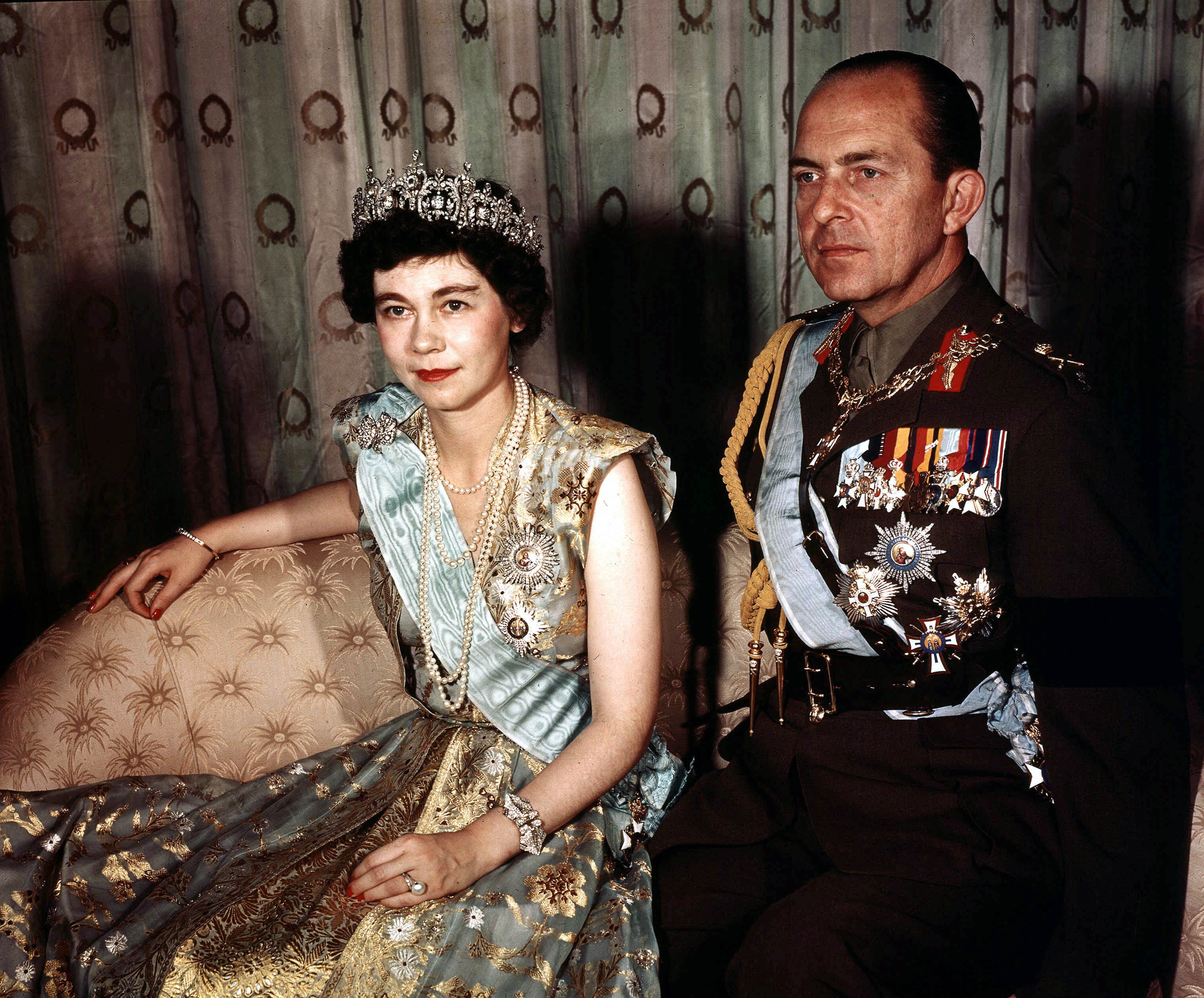 Un retrato del rey Pablo y la reina Frederika de Grecia. | Foto: Getty Images