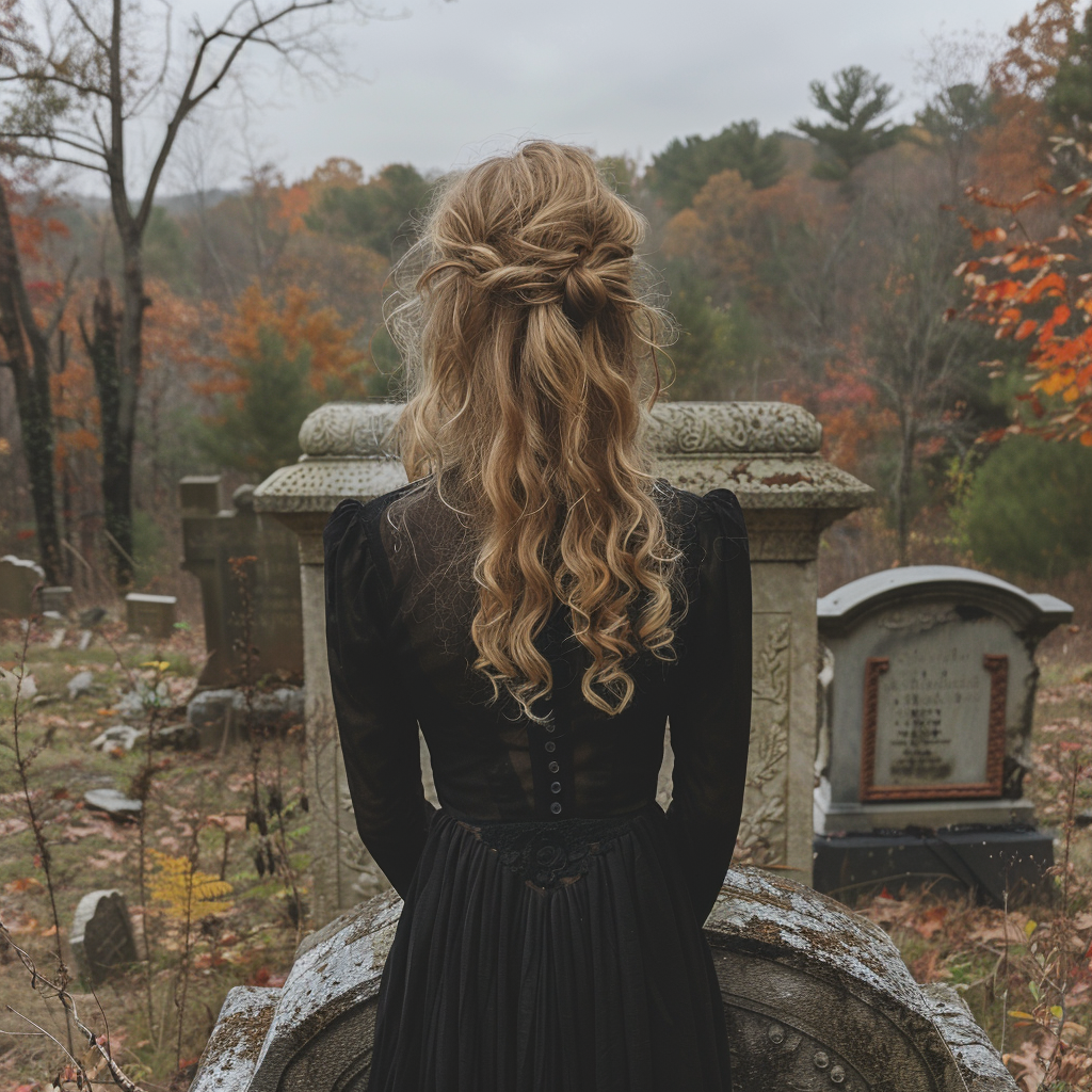 Katherine en el cementerio | Fuente: Midjourney