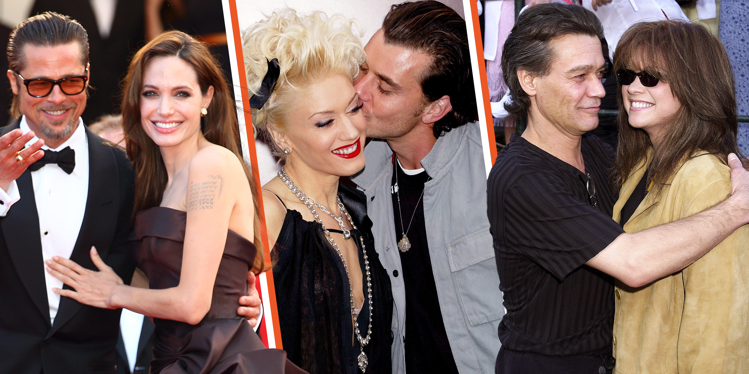 Brad Pitt y Angelina Jolie | Gwen Steffani y Gavin Rossdale | Eddie Van Halen y Valerie Bertinelli | Fuente: Getty Images