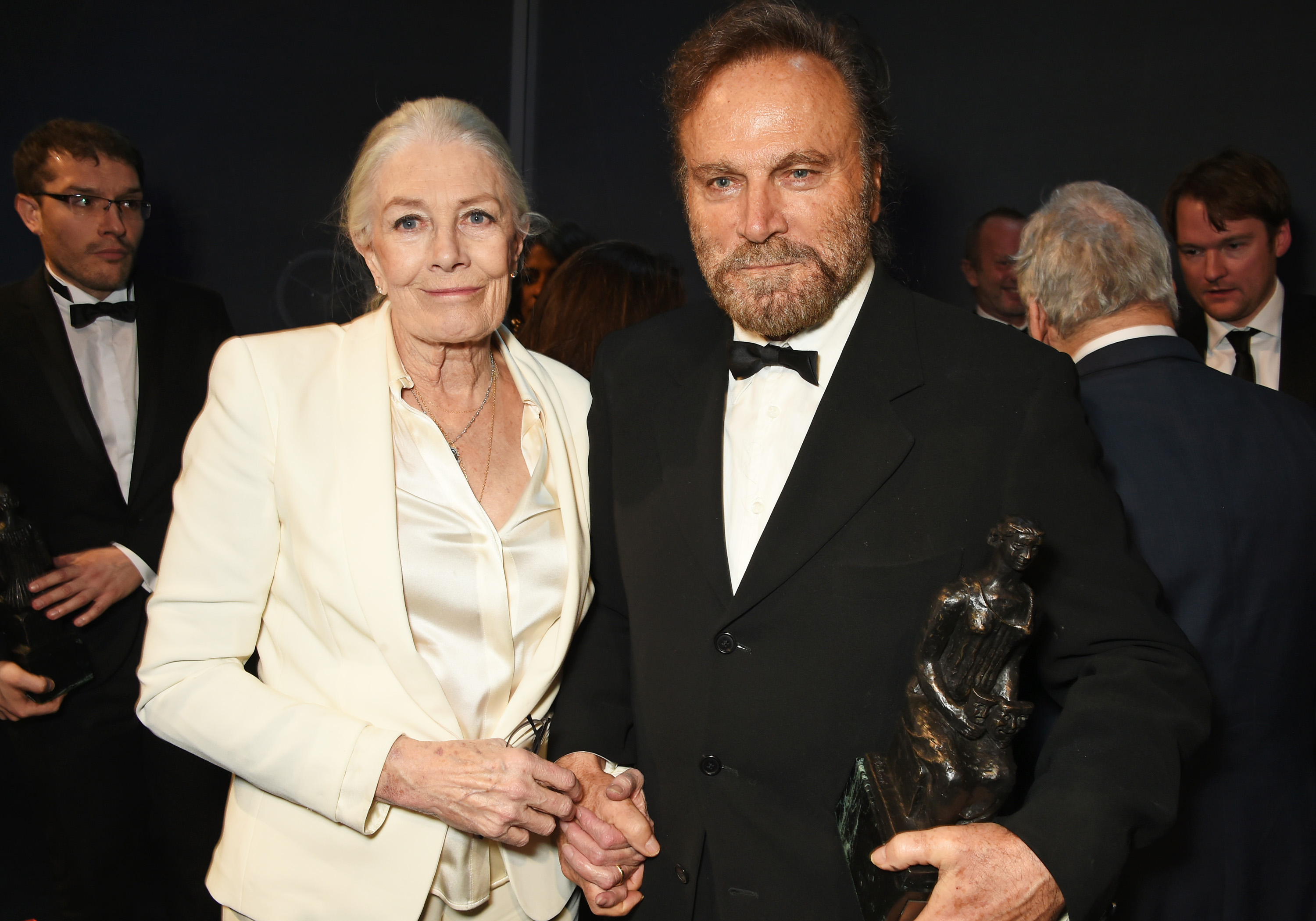 La actriz y Franco Nero durante la fiesta posterior a los premios The London Evening Standard Theatre Awards en el teatro The Old Vic el 22 de noviembre de 2015, en Londres, Inglaterra | Fuente: Getty Images