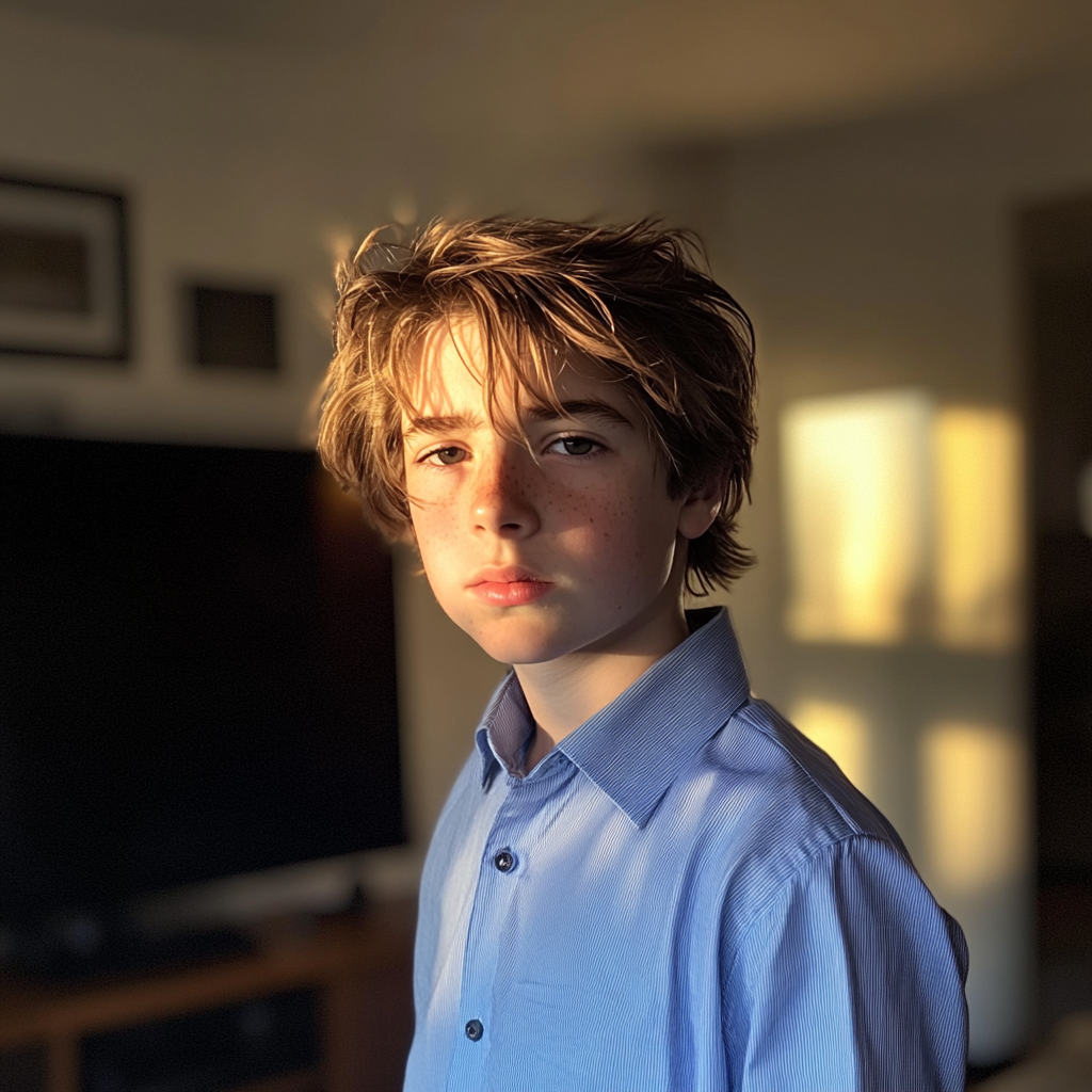 Un adolescente con el pelo revuelto | Fuente: Midjourney