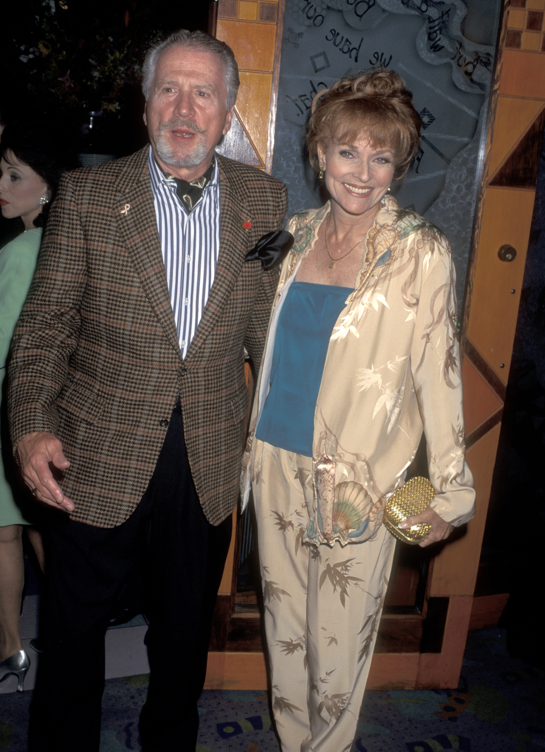 Marshall Borden y la ex Miss América en una fiesta para Ivana Trump organizada por Nikki Haskell el 1 de noviembre de 1995, en West Hollywood, California. | Fuente: Getty Images