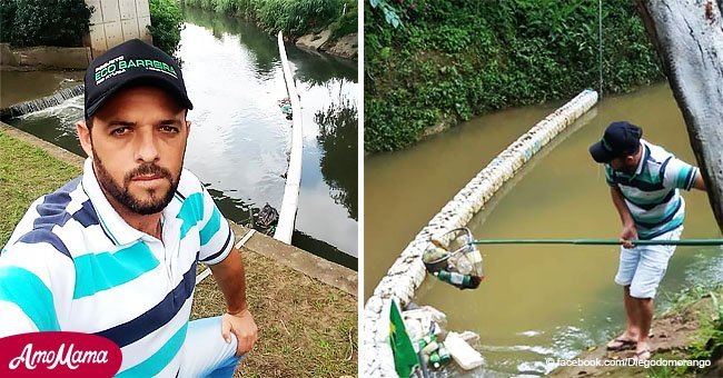 Hombre decide ayudar al planeta y con su idea ya sacó más de una tonelada de basura de un río