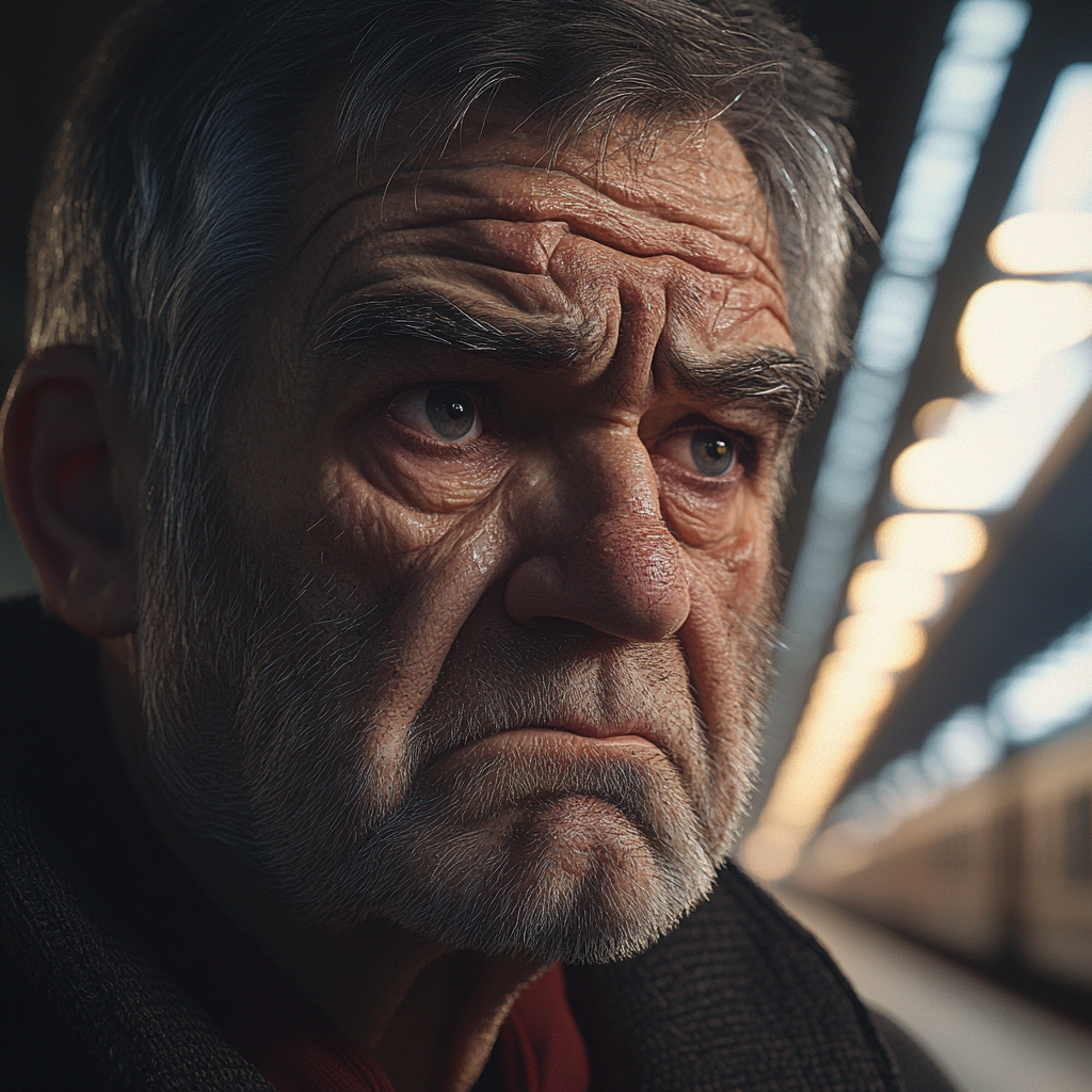 Un hombre mayor desesperado | Fuente: Midjourney