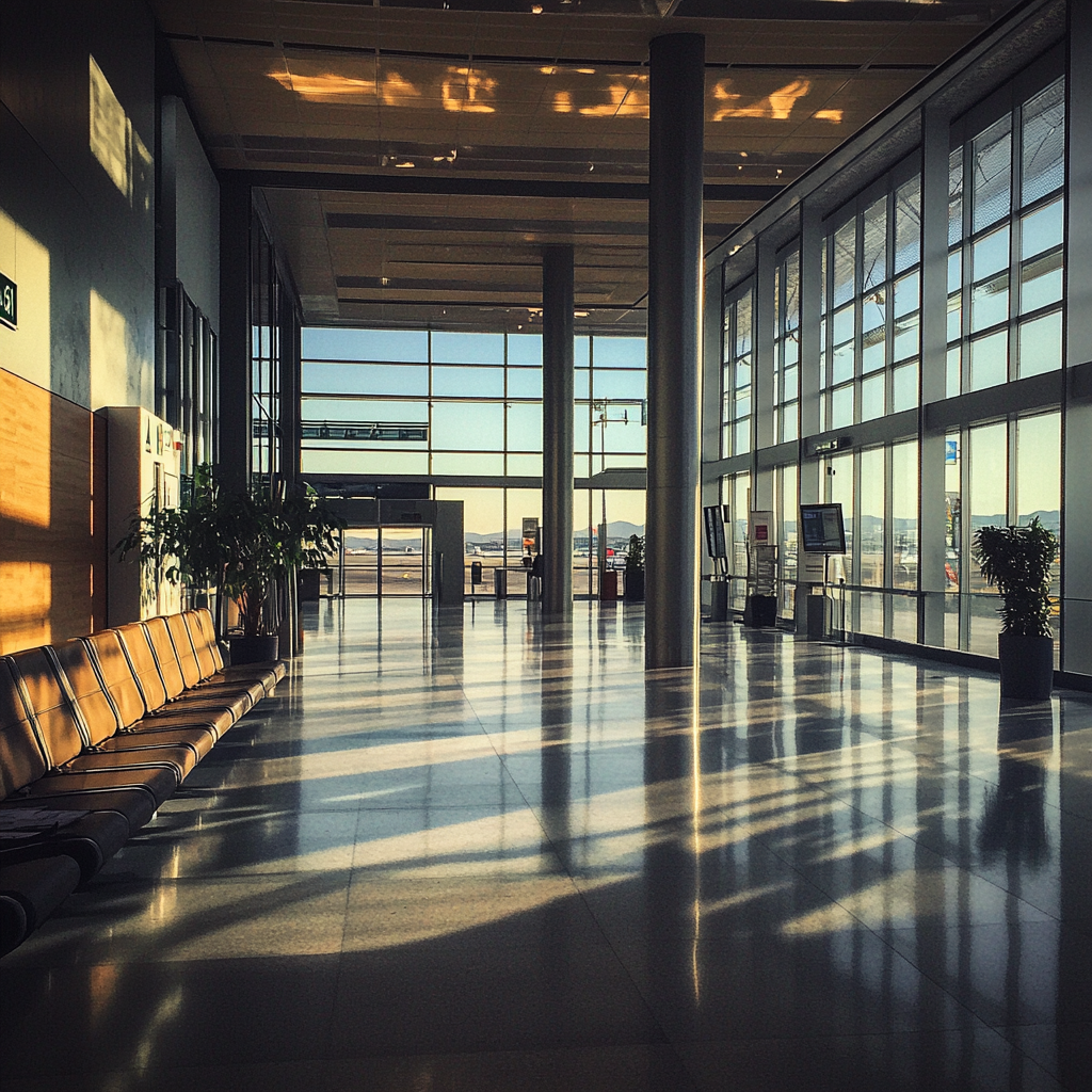 El interior de un aeropuerto | Fuente: Midjourney