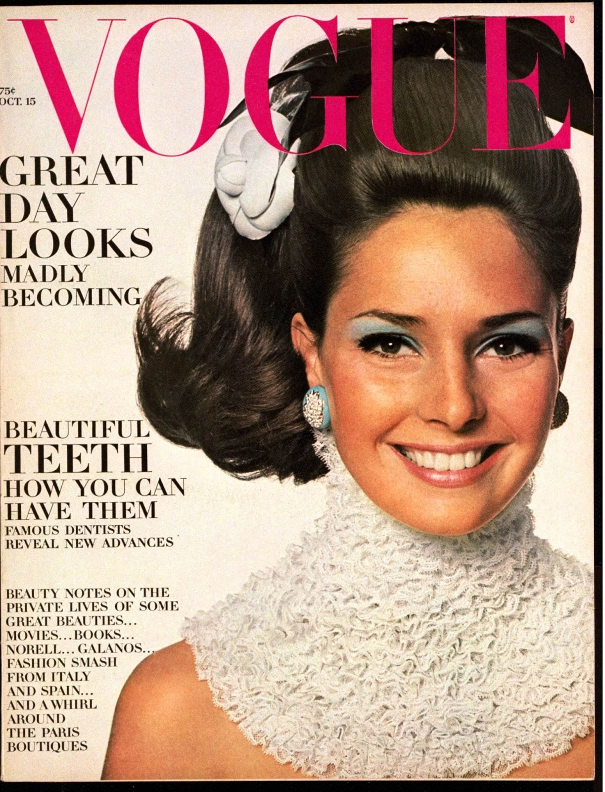 La modelo convertida en actriz en la portada de Vogue, hacia 1967 | Fuente: Getty Images