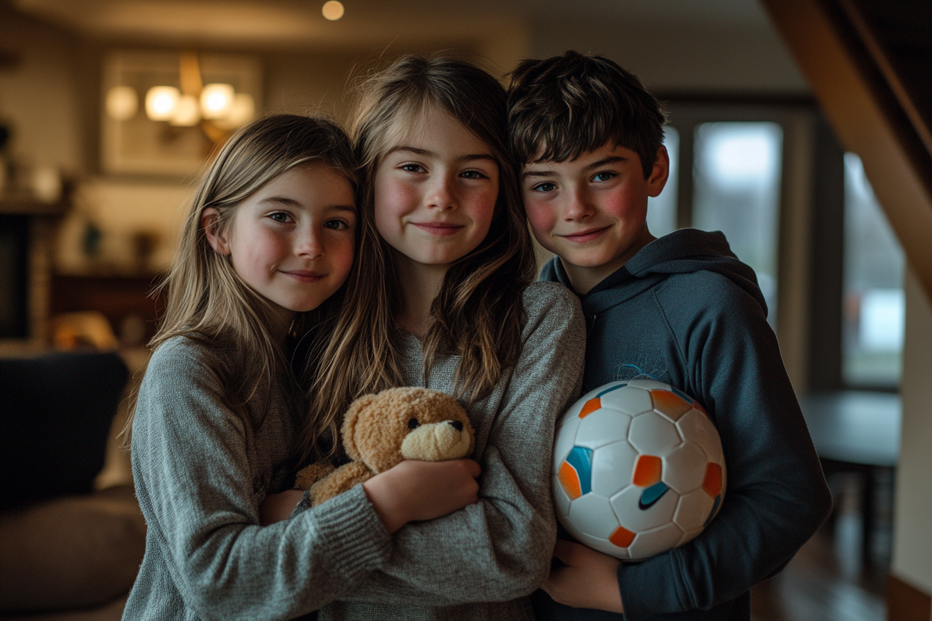 Tres niños juntos | Fuente: Midjourney