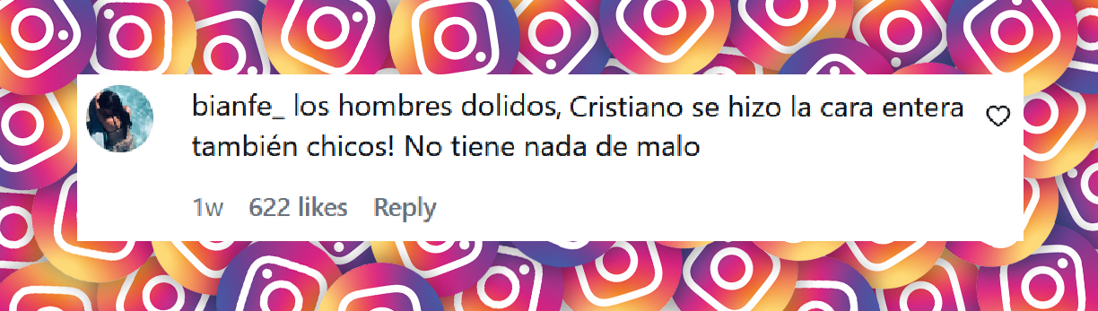 Comentario de una persona sobre el video publicado por Celeste Nardanone sobre los presuntos procedimientos estéticos de Messi a lo largo de los años | Fuente: Instagram/dracelestenardanone