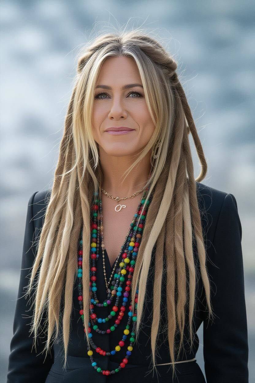 Una imagen generada por IA de Jennifer Aniston con un peinado diferente | Fuente: Grok