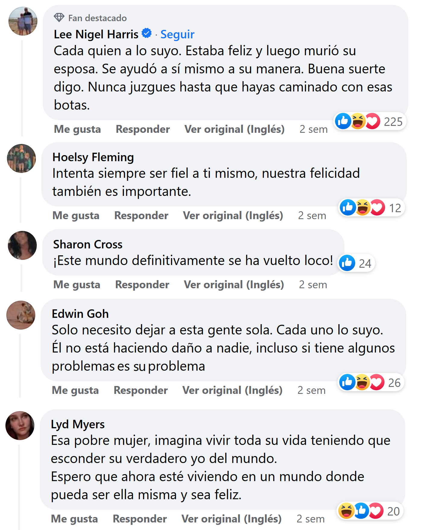 Captura de pantalla de los comentarios en el post de Facebook del Daily Mail. | Foto: Facebook/DailyMail