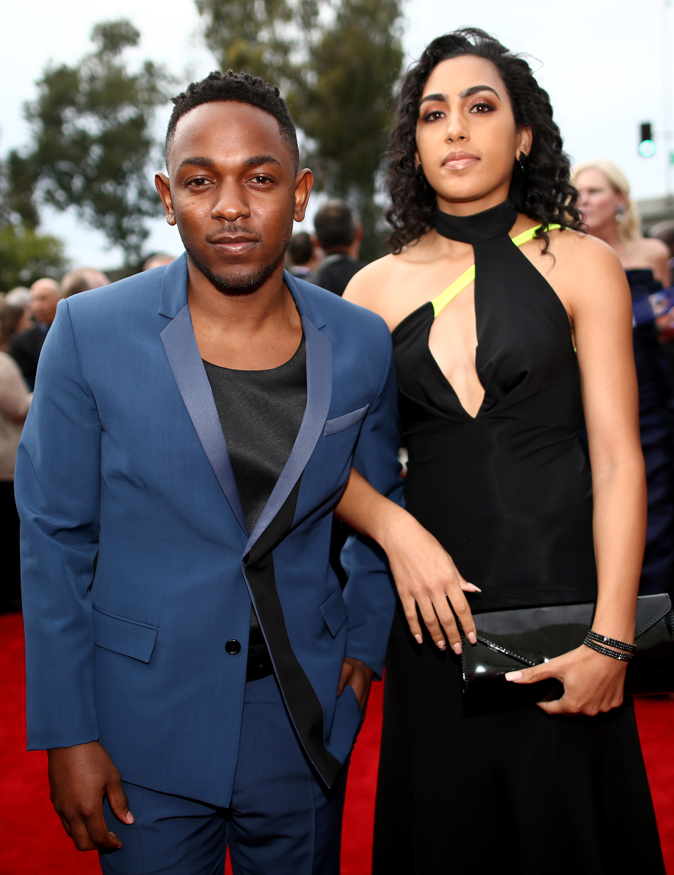 Kendrick Lamar y Whitney Alford asisten a la 56ª edición de los Premios Grammy el 26 de enero de 2014, en Los Ángeles, California. | Fuente: Getty Images