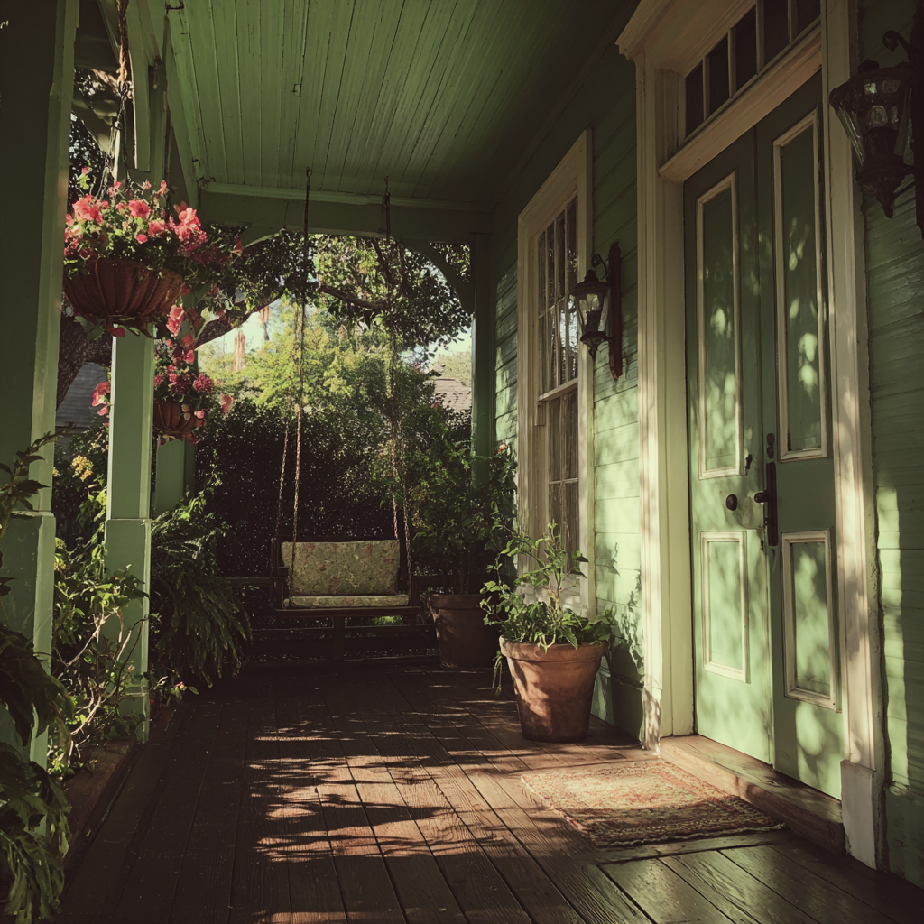 Un porche con plantas | Fuente: Midjourney