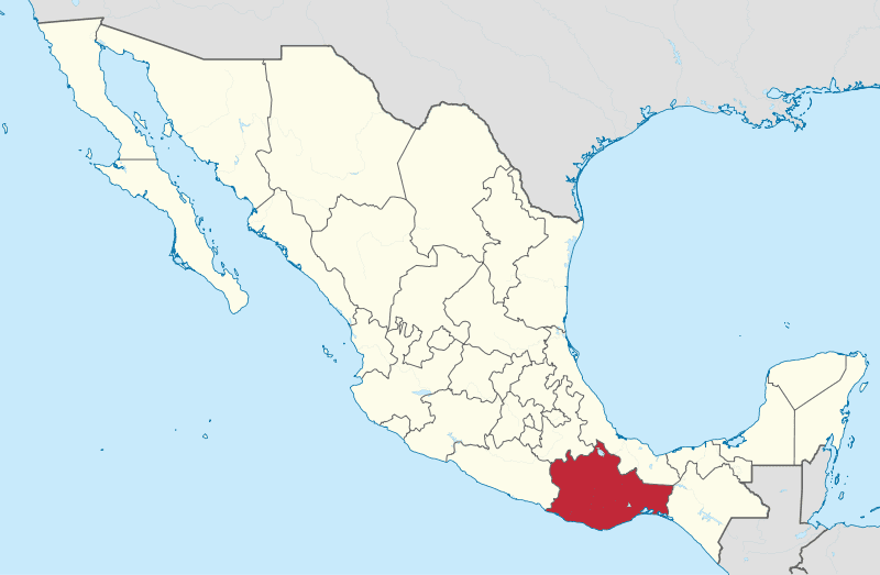 Mapa de la ubicación del estado de Oaxaca en México. | Foto: Wikipedia