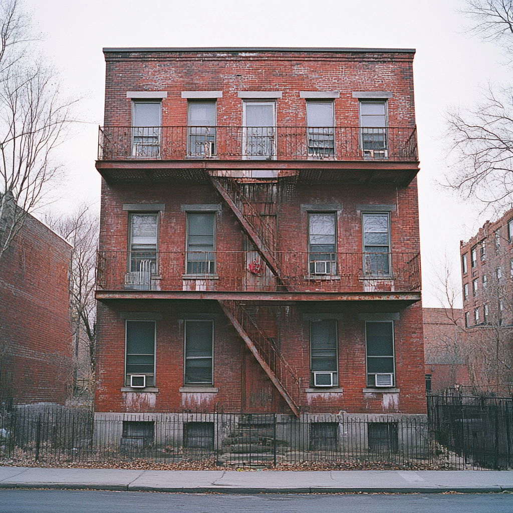 Un edificio de apartamentos en ruinas | Fuente: Midjourney