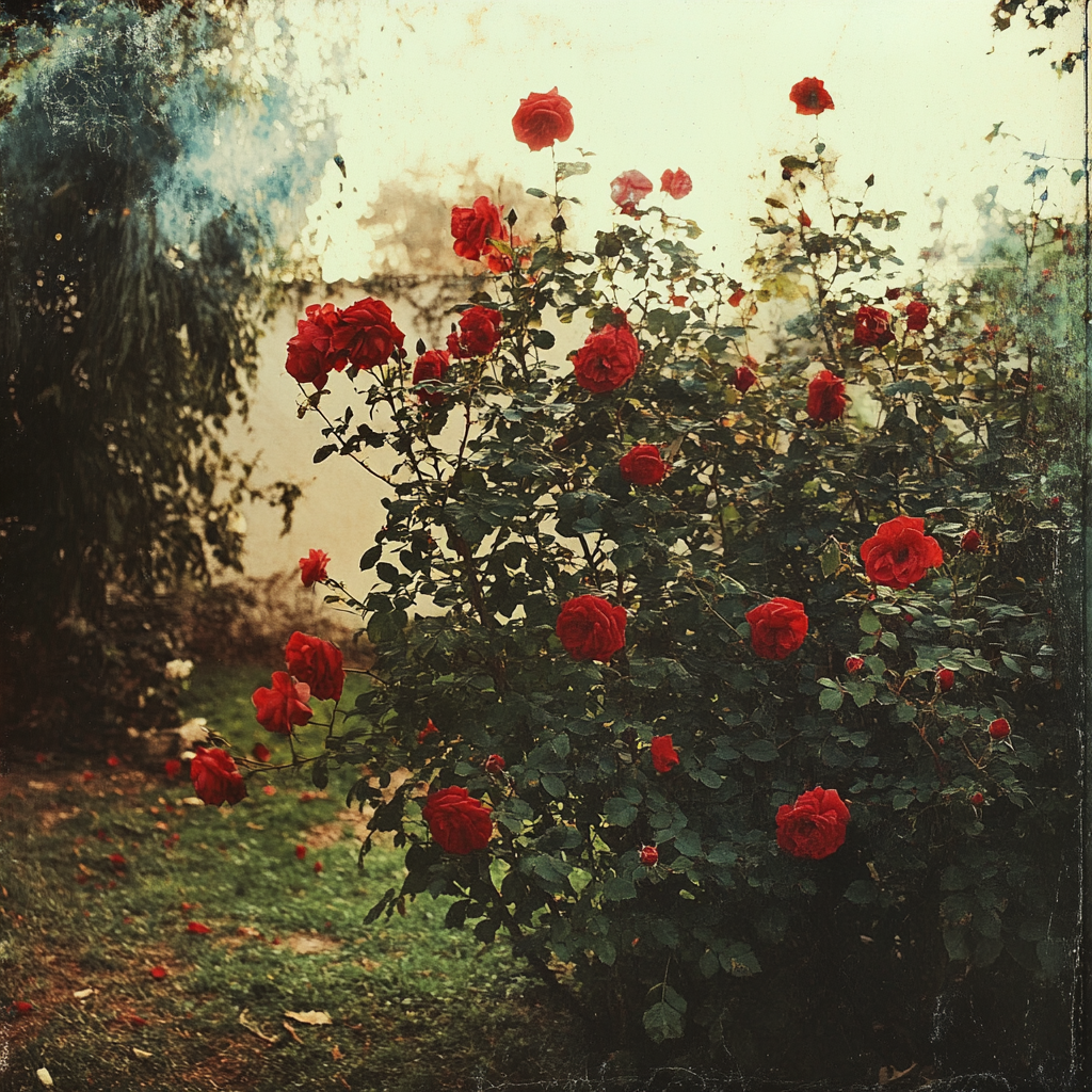 Un rosal en un jardín | Fuente: Midjourney