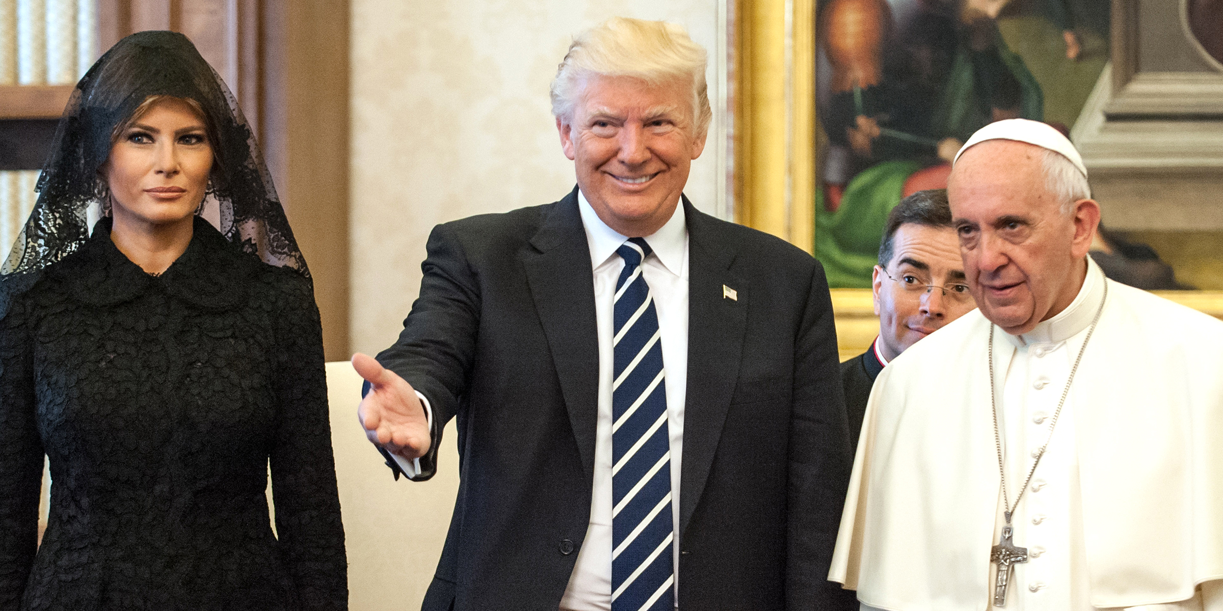 Melania y Donald Trump con el papa Francisco el 24 de mayo de 2017 | Fuente: Getty Images