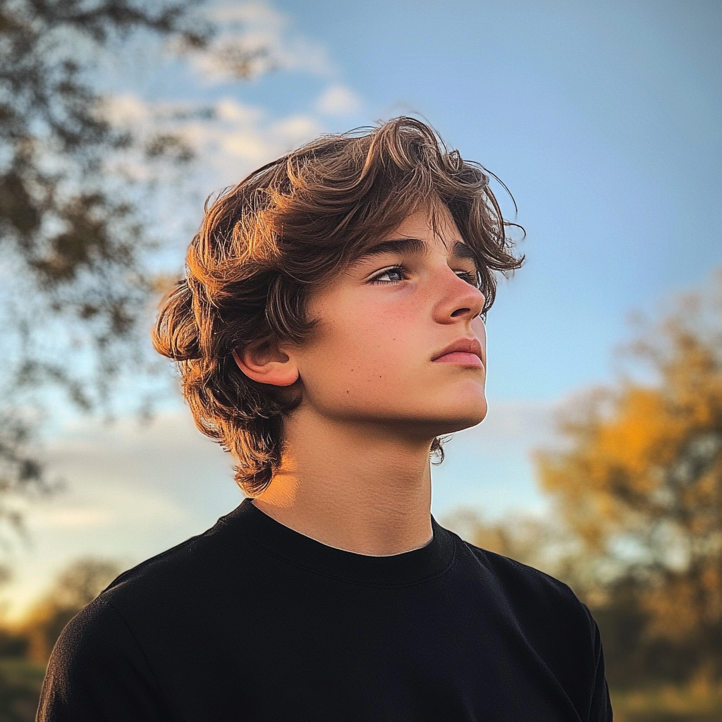 Perfil lateral de un adolescente | Fuente: Midjourney