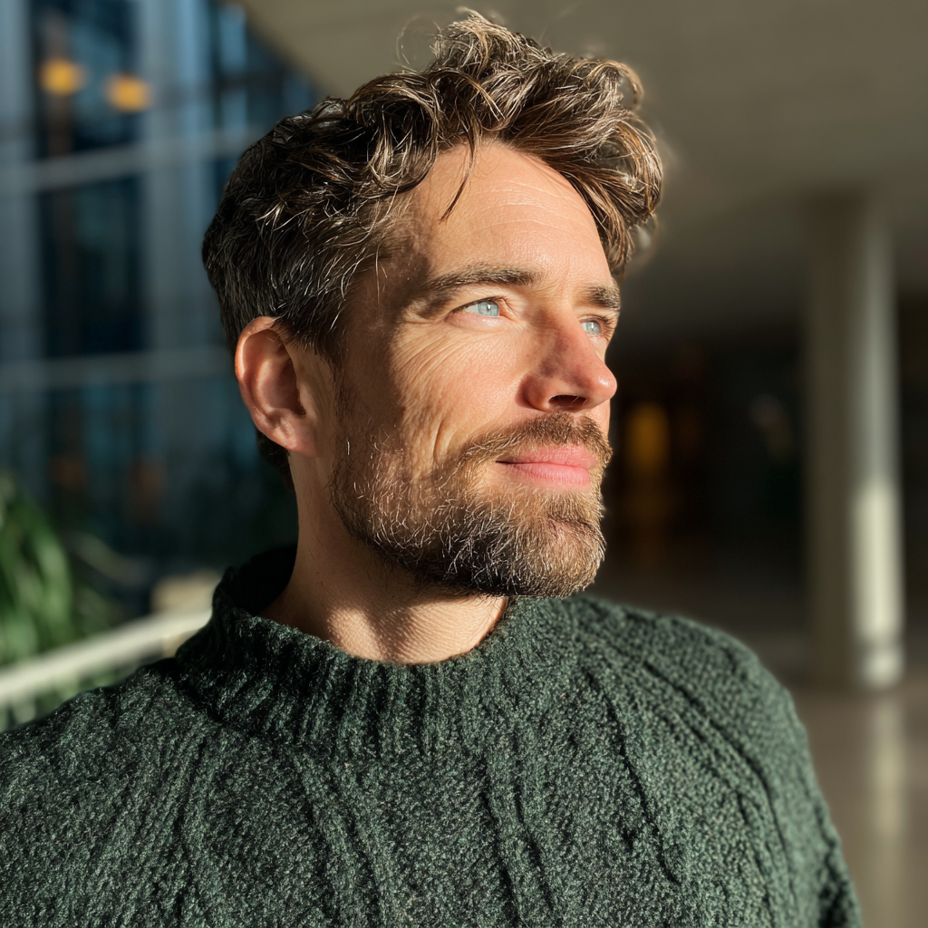 Primer plano de un hombre sonriente | Fuente: Midjourney