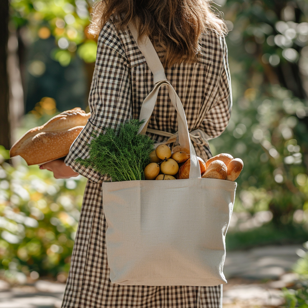 Una persona con una bolsa de la compra en la mano | Fuente: Midjourney