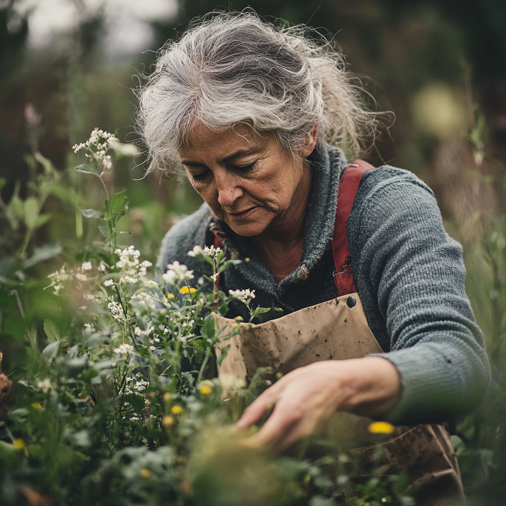 Una mujer en el jardín | Fuente: Midjourney