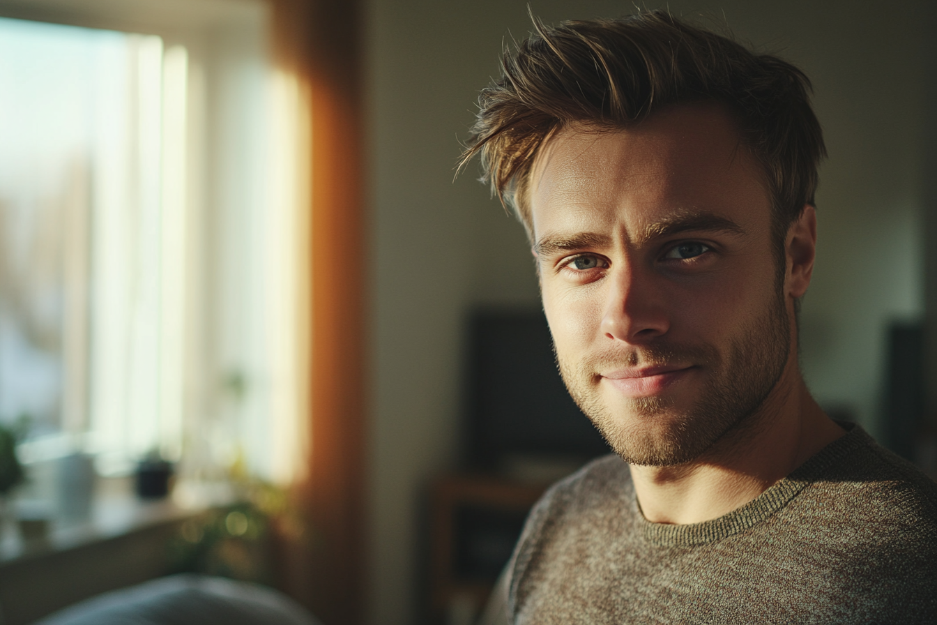 Un hombre de pie en su casa | Fuente: Midjourney