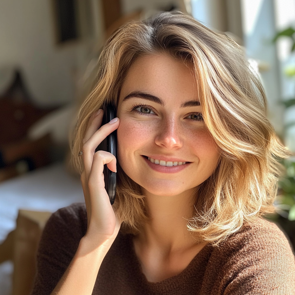 Una mujer hablando por teléfono | Fuente: Midjourney