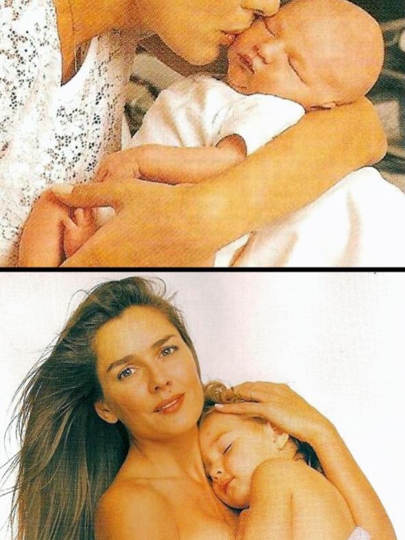 Josefina Bocchino, la hija modelo de Andrea Frigerio y Lucas Bocchino, en brazos de su madre | Fuente: Instagram/andreafrigeriook