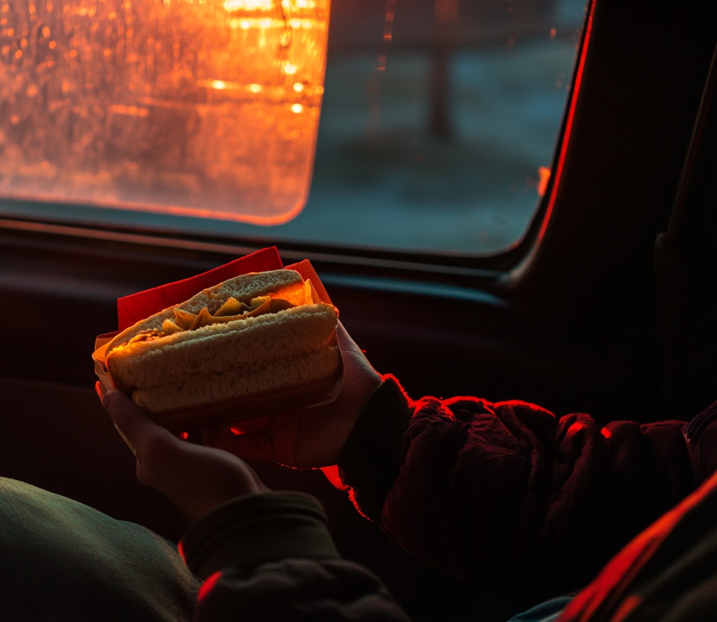 Un adolescente con un bocadillo en un envoltorio | Fuente: Midjourney